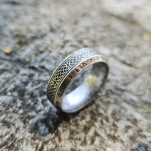 Elder futhark Magick Ring | Nordic Knot Psychic Shield magic talisman for Manifestation Protection Amulet Occult amulet ring with spells