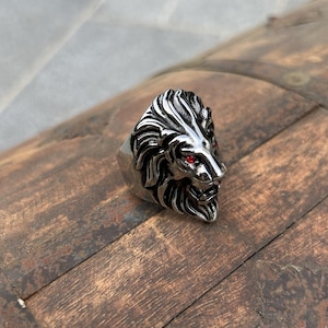 Divine masculine Lion sovereign king magick ring enchanted with truth, power and command law of attraction metaphysical ring occult ring