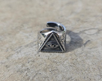 Spookring van Tempeliers doordrenkt met derde oogbescherming kennisspreuk intelligentiespreuk metafysische ring magische talisman occult item