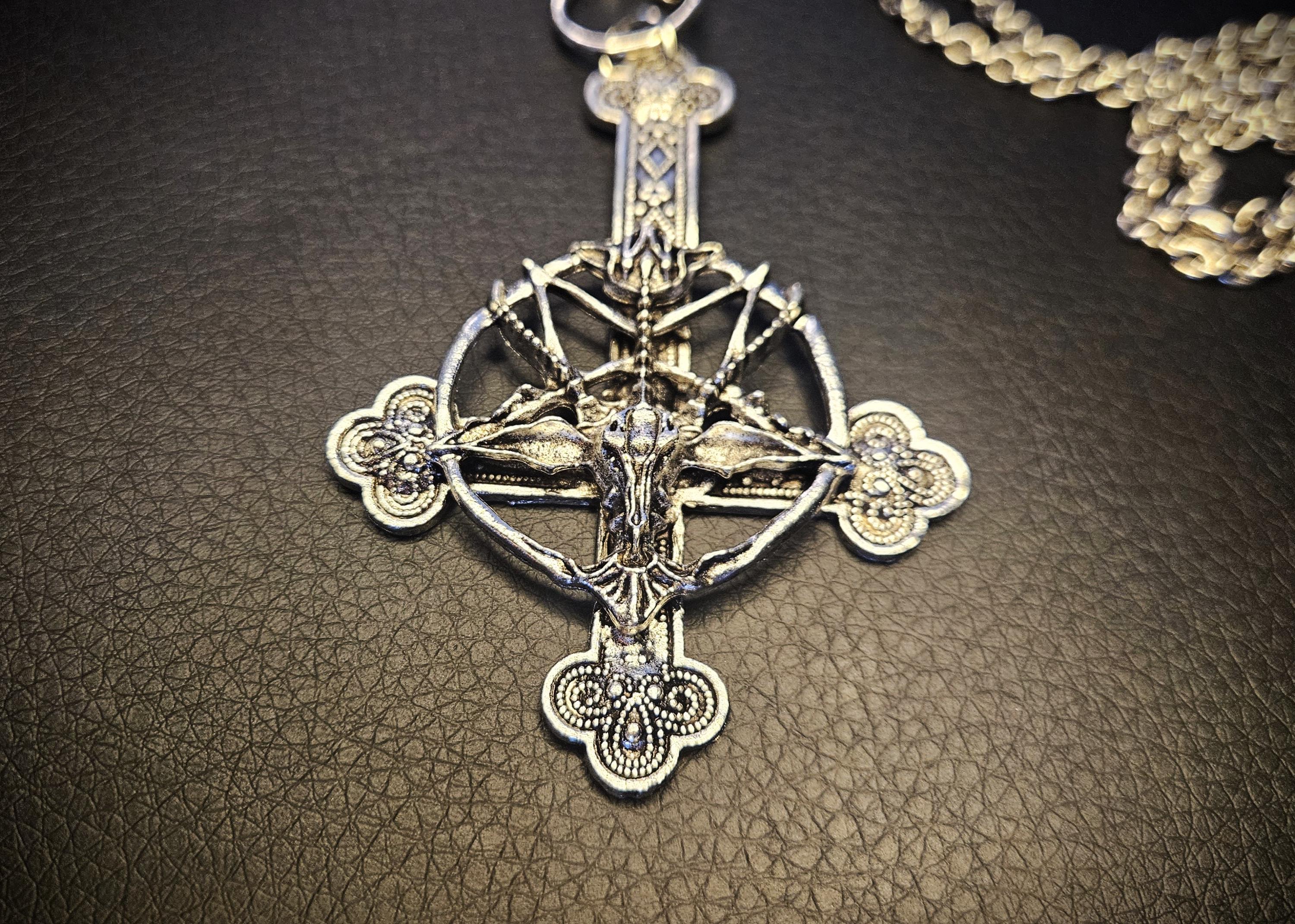 Lucifer's cross of allegiance empowered with dark magick lucifer portal lucifer vessel occult item metaphysical items