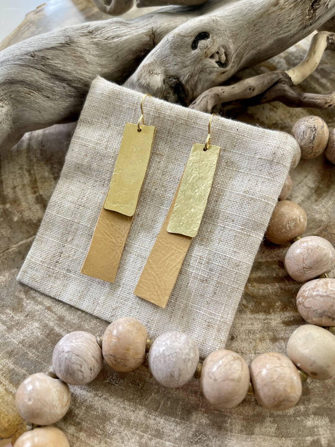 ADINA Custom Cut Hand Hammered Raw Brass Earrings Simple Etsy