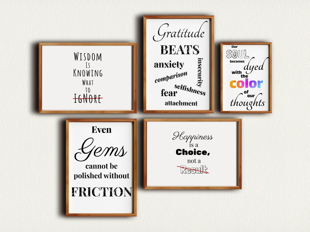 Motivational Posters, Set of 5 Printables, Office Decor, Home Wall Art