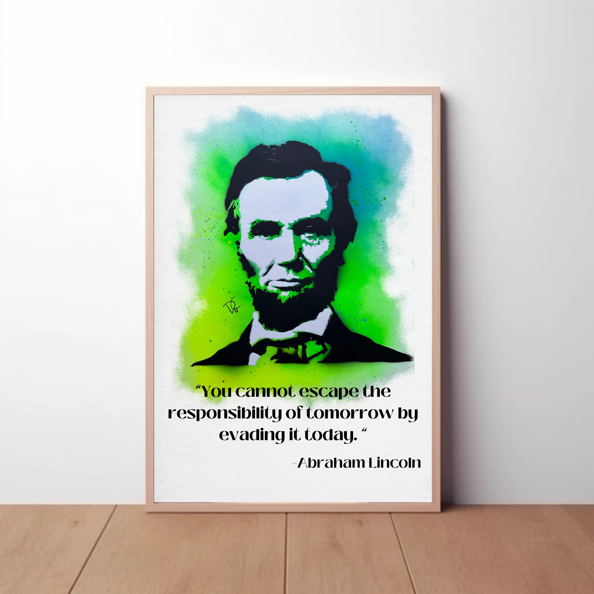 Lincoln Wall Art Print Digital Download Motivational Poster Etsy