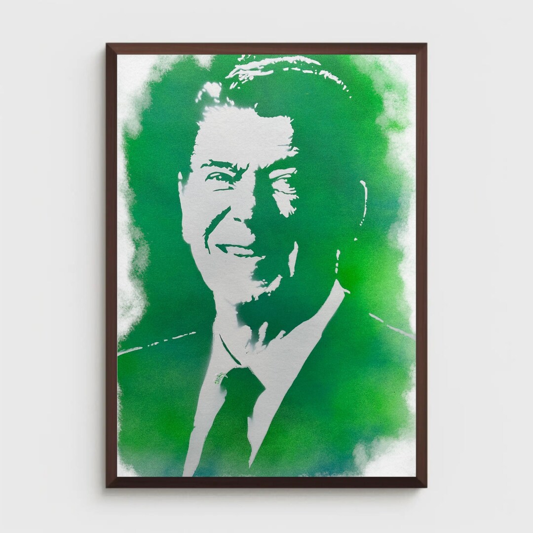 Ronald Reagan Portrait Print Digital Download Spray Paint - Etsy