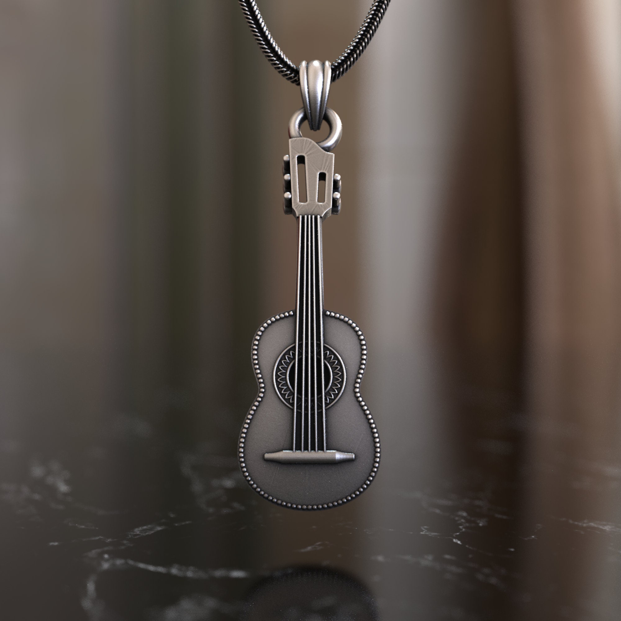 Silver Guitar Charm - Etsy Canada