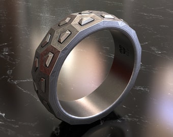 Dwarven-Inspired 925 Sterling Silver Ring - Mountain Artistry, Emblem of Durability&Legacy, Gift for Epic Tales Admirers, Silver Aficionados