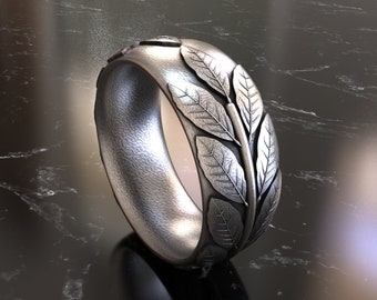 Elegant Laurel Leaf Ring, 925 Sterling Silver Ring, Nature-Inspired Design, Timeless Symbol of Victory, Unisex Fashion Accessory