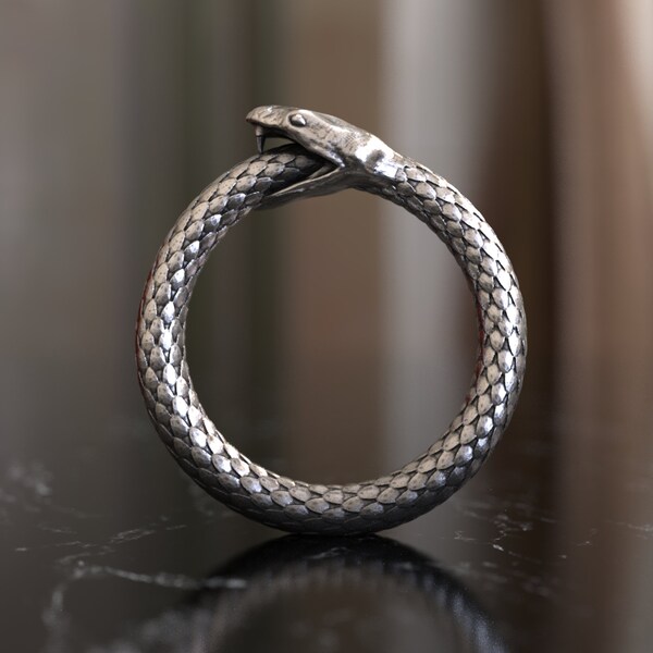 Ouroboros Snake Ring - 925 Sterling Silver - Ancient Symbol Design - Perfect for Mythology Lovers - Unique Infinity Serpent Limited Edition