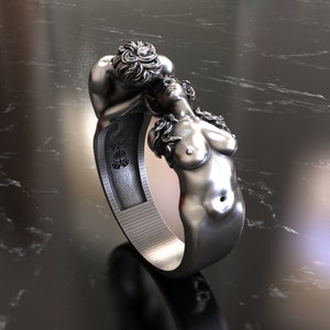 Romantic Two Lovers Kissing 925 Sterling Silver Ring - Symbol of Eternal Love & Passion, Perfect Gift for Lovers, Romantic Design
