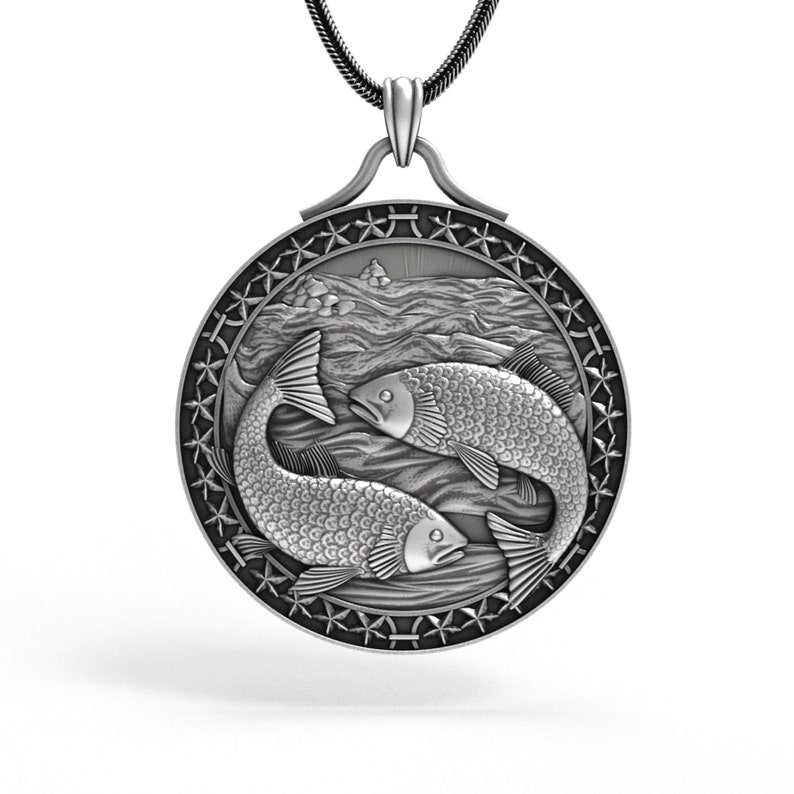 Elegant Pisces Zodiac Sign Necklace, 925 Sterling Silver, Artistic Fish Pendant, Astrology-Inspired Water Sign Jewelry imagen 4