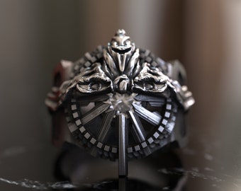 Ring of the Legend Lucii, Final Fantasy Inspired, Handcrafted 925 Sterling Silver Jewelry, Unique Fantasy Design, Perfect Gift for Gamers