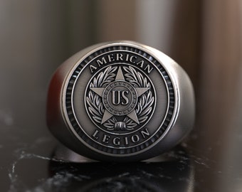American Legion Soldier Ring - 925 Sterling Silver, Commemorative Military Jewelry, Tribute to Service and Brotherhood