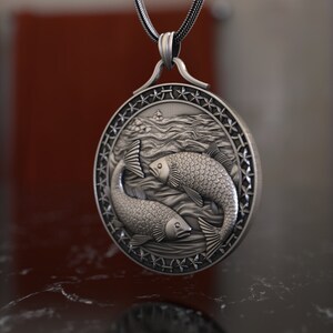Elegant Pisces Zodiac Sign Necklace, 925 Sterling Silver, Artistic Fish Pendant, Astrology-Inspired Water Sign Jewelry imagen 3