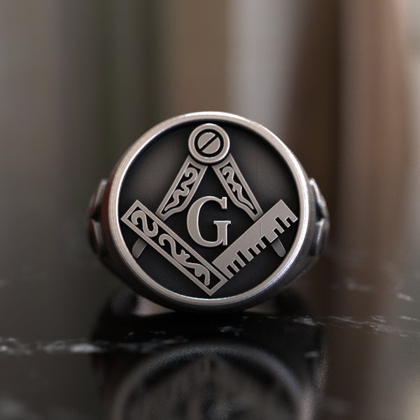 Exquisite Master Mason Handmade 925 Sterling Silver Ring - Symbolic Craftsmanship & Elegance, Symbol of Freemasonry