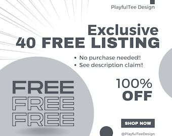 40 FREE Listings for new sellers! No Purchase Required!! Link - https://etsy.me/3tdCuHb