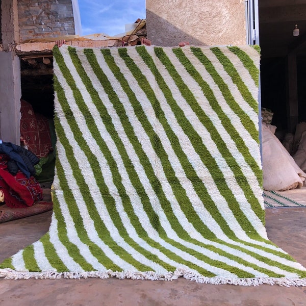 alfombra de la alfombra Beni Ourain, alfombra verde marroquí, verde personalizada para sala de estar, alfombra bereber , alfombra verde #C28