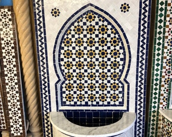 Stunning mosaic fountain- Moroccan zellige Fountain - customized fountain zelije - Handmade Mosaic Fountainwater fountain . G4