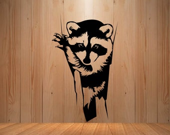 Cute Raccoon Svg Cut File, funny Peeking svg, Silhouettes dxf file, SVG Files for Cricut, Raccoon Clipart shirt vinyl file, dxf, laser cut