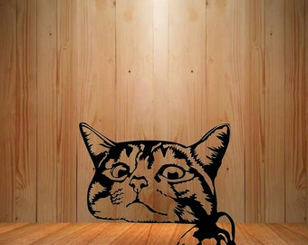 Kitty Pet, Cute Cat SVG files for Cricut, curious Pet Vector, shirt design, Peeking animal Clipart, printable art, Download png, dxf cut