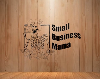 Small Business Mama, Crâne floral svg, crâne avec silhouette de fleurs, Crânes d’Halloween SVG, clipart crâne, squelette svg, squelette floral,