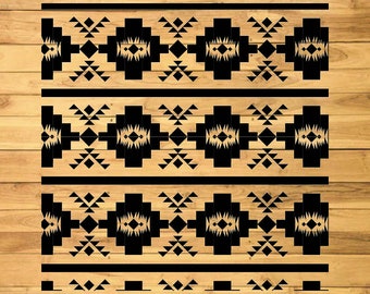 Aztec Pattern Svg,Border Svg,Seamless,Tribal Svg Bundle,American,Southwest,Indian,Cricut,Silhouette,DXF,PNG,Clipart,Instant download