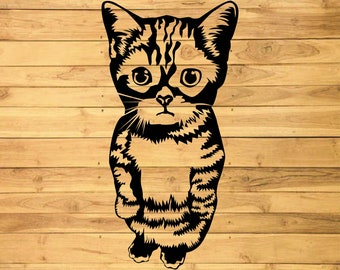 Kitty Pet, Cute Cat SVG files for Cricut, curious Pet Vector, shirt design, Peeking animal Clipart, printable art, Download png, dxf cut