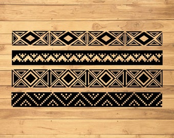 Motif aztèque, Svg frontière, Sans couture, Ensemble tribal Svg, Américain, Sud-ouest, Indien, Cricut, Silhouette, DXF, PNG, Clipart, Téléchargement instantané