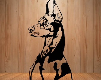 Head Doberman svg, Dog SVG Files for Cricut, Natural Doberman Pinscher clipart, Download sit vector, Printable art, png, dxf laser cut file