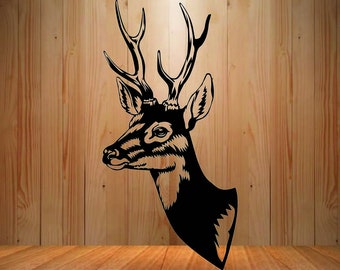 Wild Animal Deer Head Svg | Deer Hunting Svg | Hunting Svg Files | Animals Svg | Deer Silhouette | Deer Clipart | Deer Vector | Png Dxf Eps