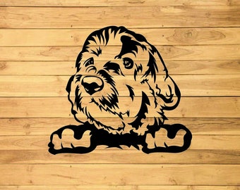 Labradoodle Svg, Dog Svg Cricut, Cute Pet Face Clipart, Head Paw, Design Download PNG DXF Plasma Cnc Art Laser Cut Vector Doodle Breed