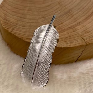 Silver Feather Pendant, 925 Sterling Silver Feather Necklace, Minimalist Silver Pendant Necklace, Boho Jewelry, Gift for Her