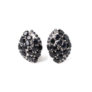 Sapphire Silver stud earrings | Wedding Program | Tarot Jewelry Gift For Her