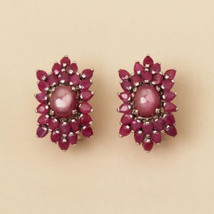 Ruby Unique Stud Earrings | 1st Anniversary Gift for Her