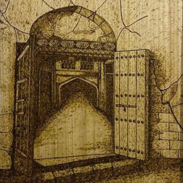 Porte au henné-Décoration de porte moderne-Porte en bois marocaine-Décoration de cadre en bois-Décoration murale rustique