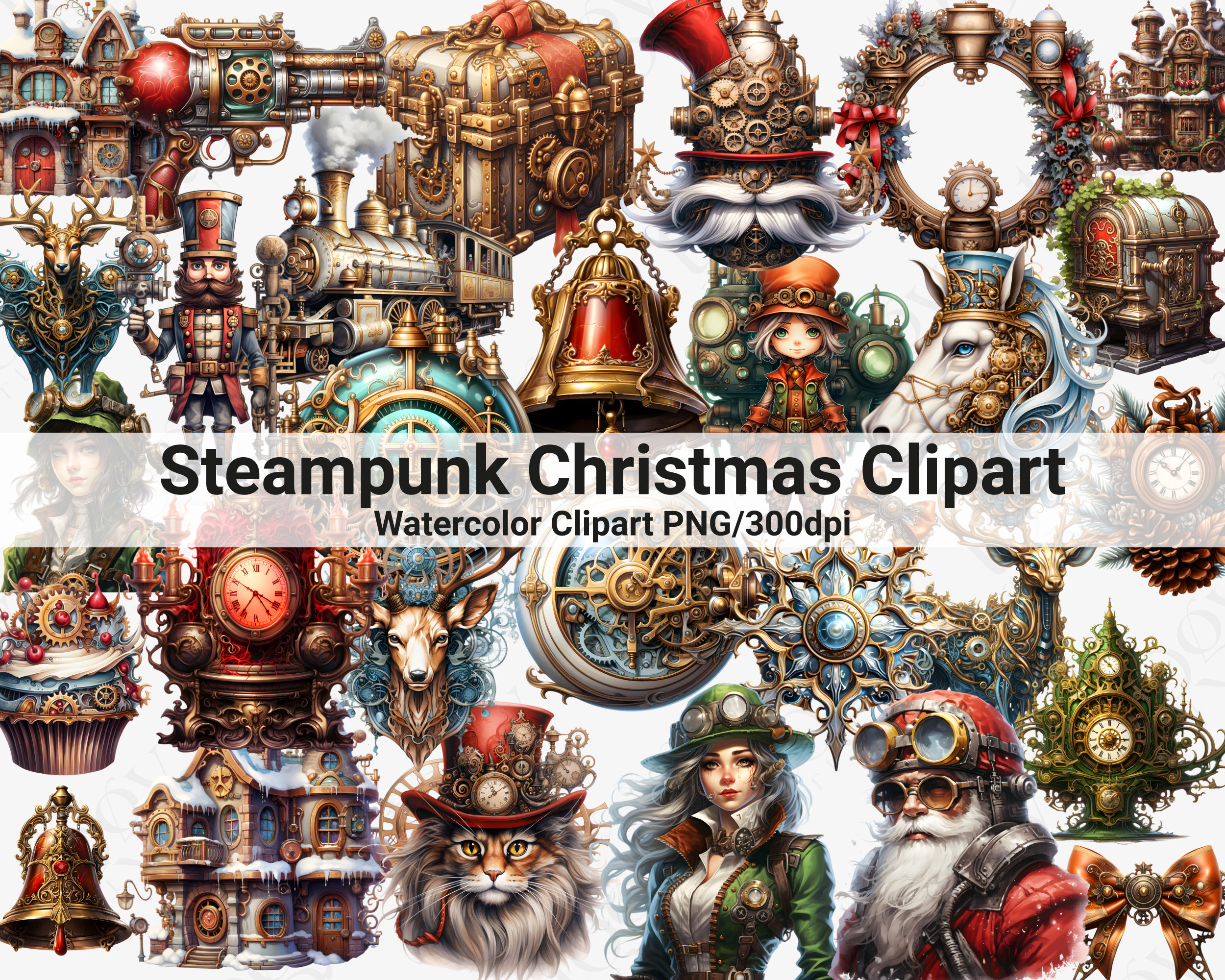 Broche santa santa steampunk, punk, alfiler, metal, Ropa y