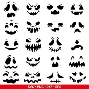 Pumpkin face svg bundle, Jack o lantern svg, Pumpkin carving stencils, Pumpkin face png, Pumpkin svg, Pumpkin faces clipart, Dxf, Cut File