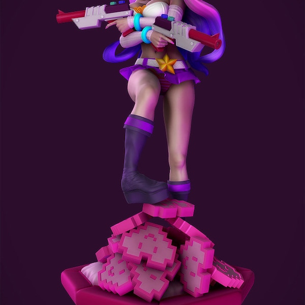 Miss Fortune Arcadia - League Of Legends High Quality STL File, 3D Digital Printing STL File for 3D Printers, Games, Figures, Diorama 3D