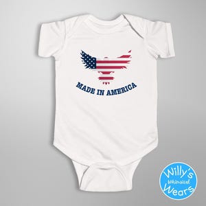 Made in America Fourth of Jul Baby Strampelanzug: USA Flagge Bodysuit