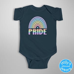 Proud Ally Onesie®, LGBQT Pride Baby Clothes, LGBTQIA Community, Love Wins, Love is Love, Newborn Bodysuit Infant Baby Pastel Rainbow Shirt