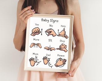 ASL Baby Sign Language Poster: Montessori Classroom Decor