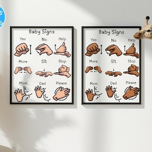 ASL Baby Sign Language: Early Learning Poster and Flashcards (Digital Download)