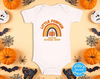 Pregnancy Announcement Onesie: Halloween Theme - Custom Baby Due Date