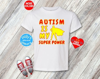 Camiseta de concienciación sobre el autismo: camiseta infantil de superhéroe