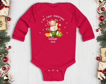 Gepersonaliseerd My First Christmas Onesie®, outfit voor baby's 1e kerstdag