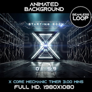 Animated X Timer Stream Overlay: Seamless Loop (Digital Download)