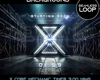 Geanimeerde X Timer Stream Overlay: naadloze loop (digitale download)