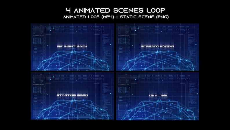 Animated Cyber Tech Streaming Package: Futuristic HUD Overlay (digital ...