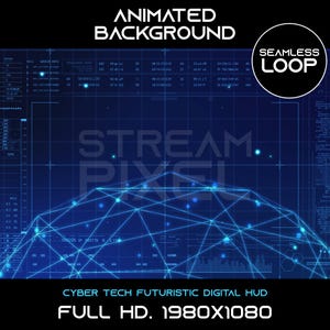 Animerad futuristisk HUD-bakgrund: Sömlös loop (digital nedladdning)
