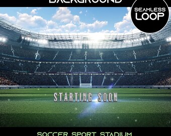 Geanimeerde virtuele achtergrond voetbalstadion: naadloze loop voor twitch/zoom (digitale download)