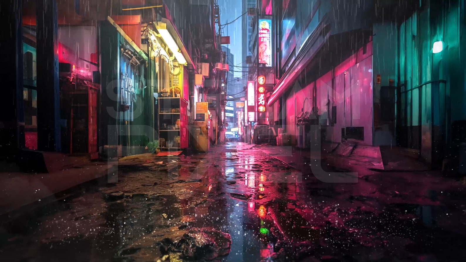 Animated Tokyo Raining Street Background :seamless Loop Vtuber Twitch ...